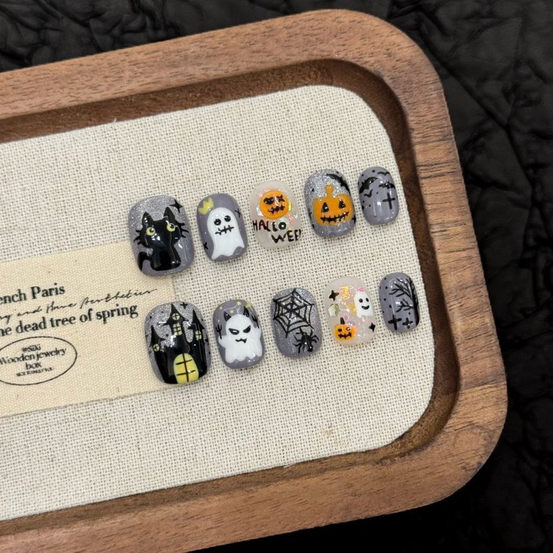 Накладные ногти "Истории Хэллоуина"